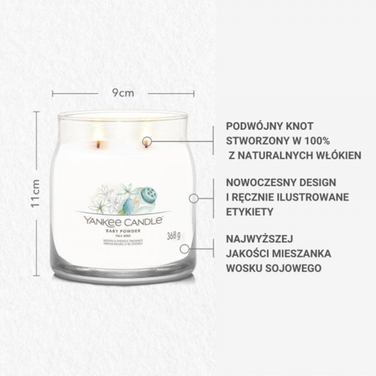 YC SIGNATURE – Świeca średnia BABY POWDER