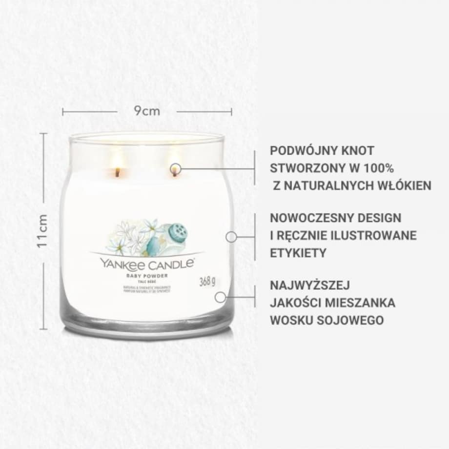 YC SIGNATURE – Świeca średnia BABY POWDER