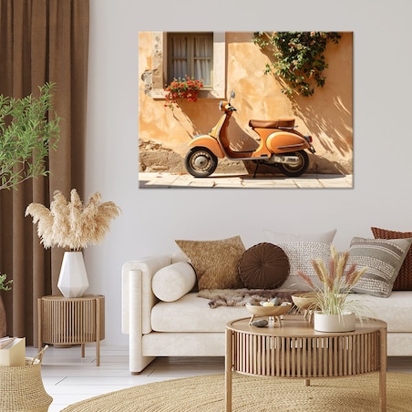 Obraz do salonu sypialni jadalni biura hotelu, Skuter Vespa Toskania 120x80 cm