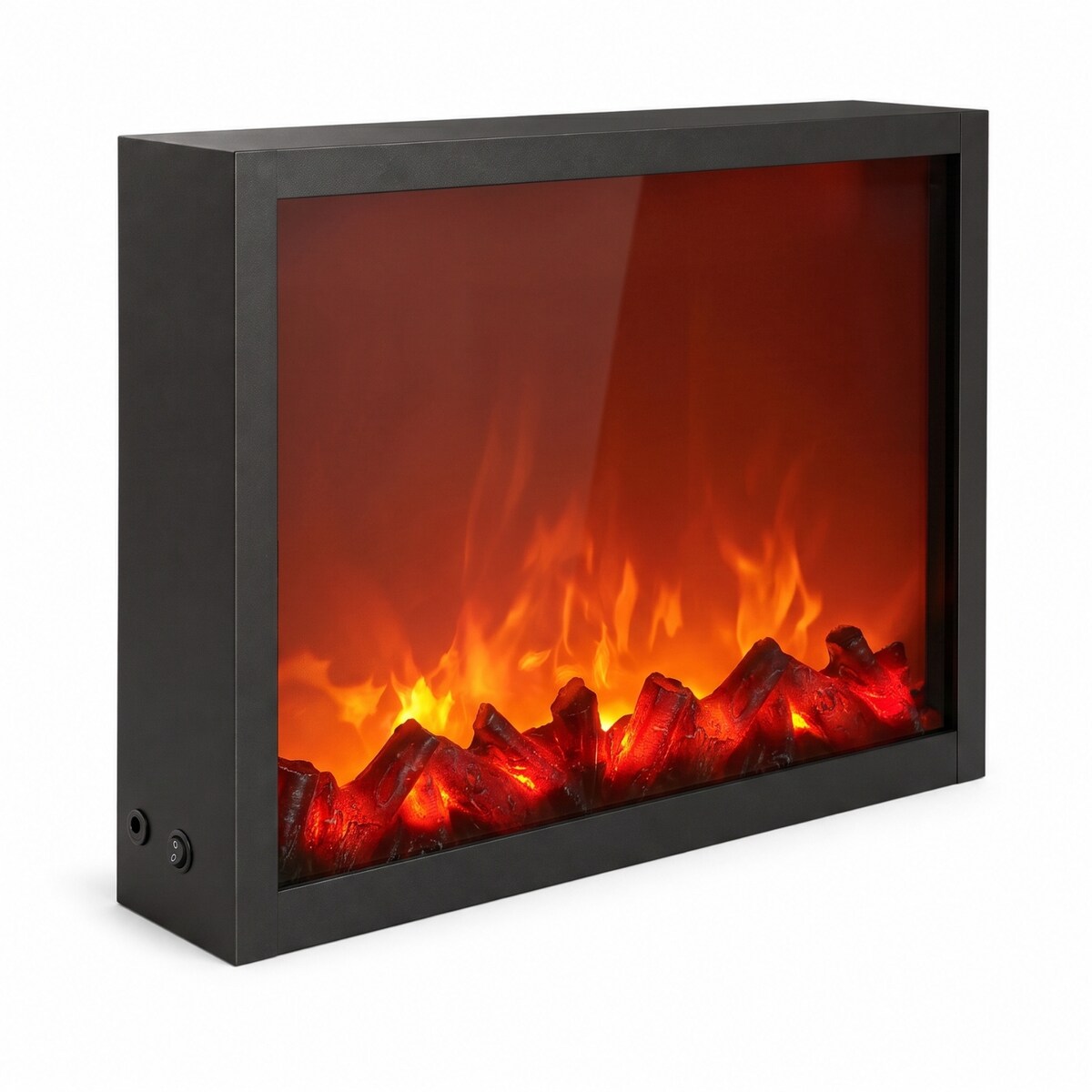 Kominek dekoracyjny LED, metalowy, 10 x 41 x 35 cm