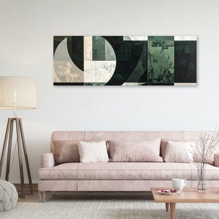 Obraz do salonu sypialni biura loftu, Zielona geometryczna abstrakcja