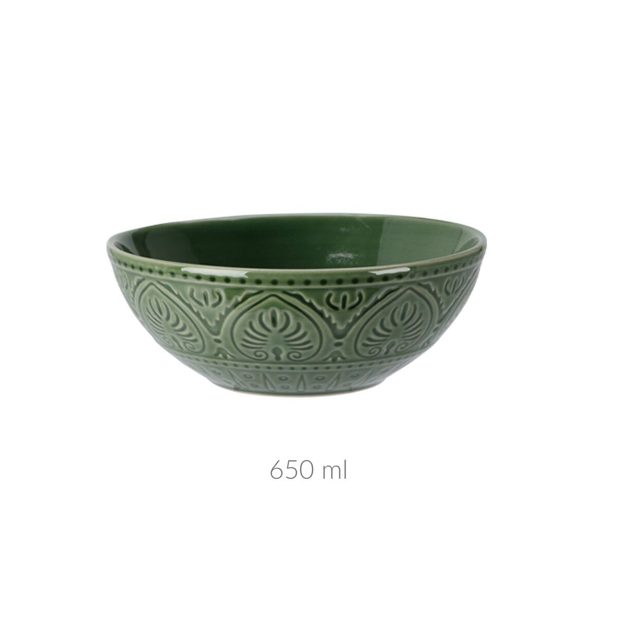 Ceramiczna miseczka ze żłobionym wzorem, 650 ml