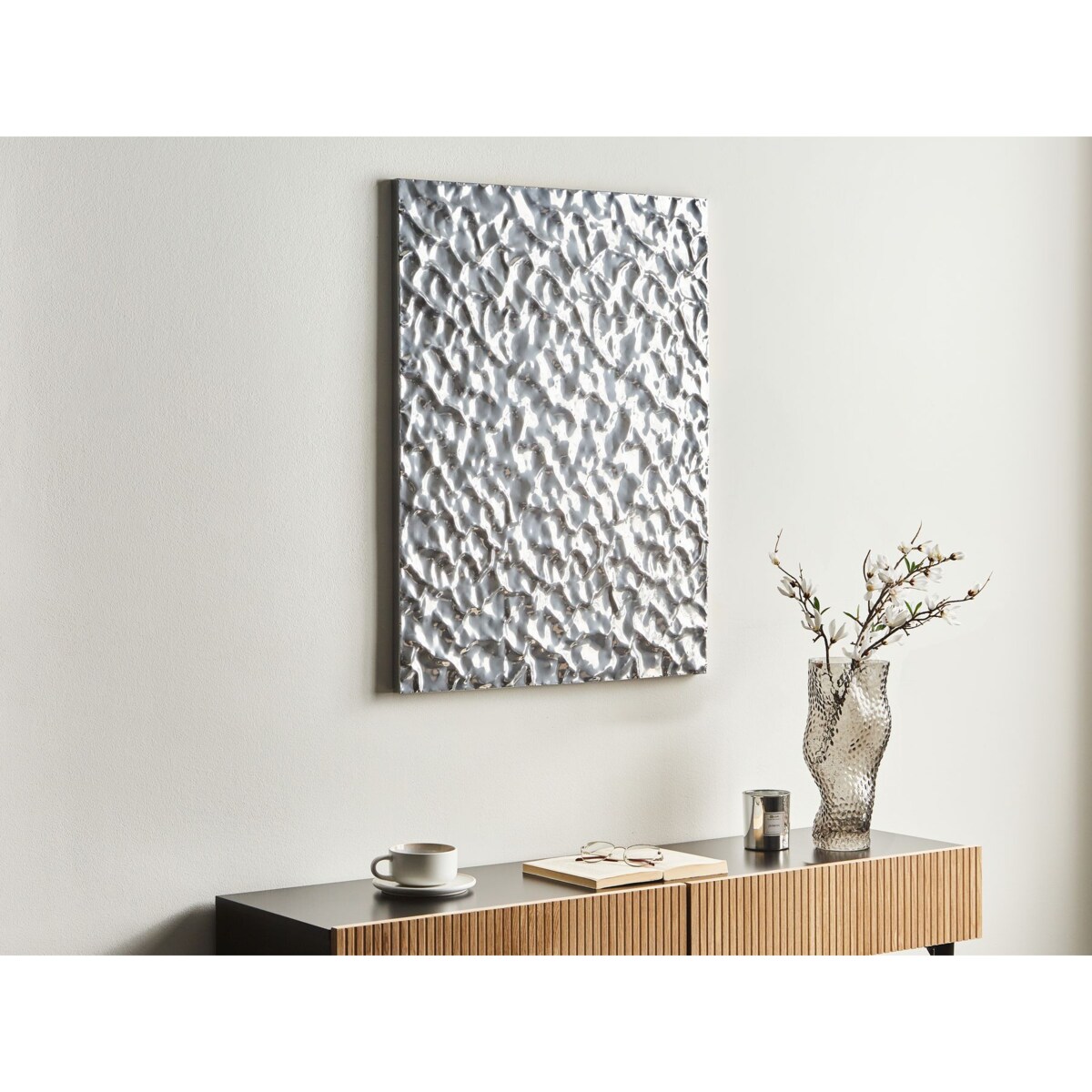 Dekoracja ścienna COIMBRA Metal Srebrny 79 cm