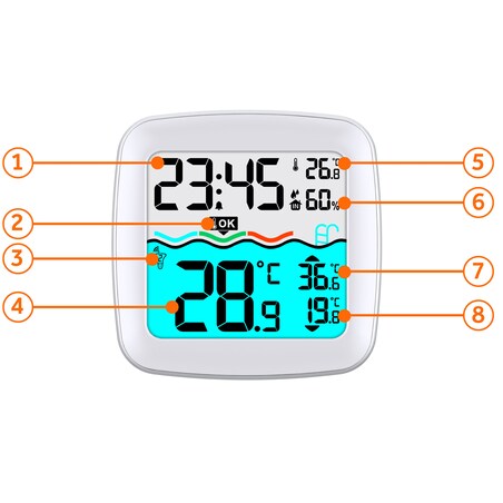 Stacja pogody pogodowa z termometrem do basenu Berdsen
