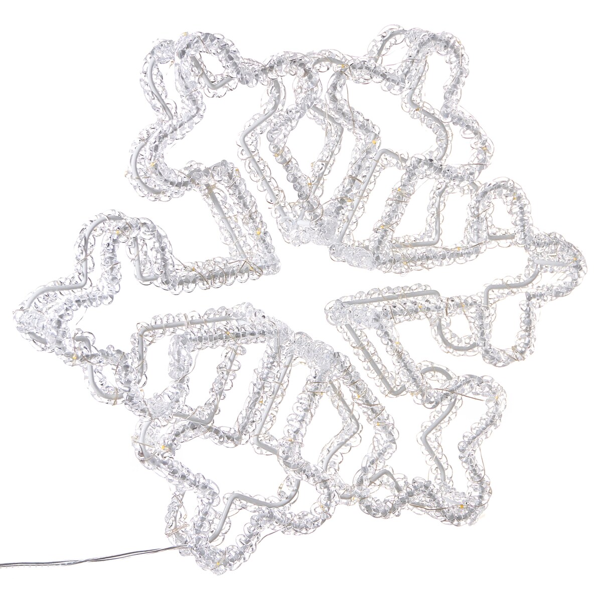 Dekoracja ogrodowa LED SILVERAN Śnieżynka 28 cm Biały