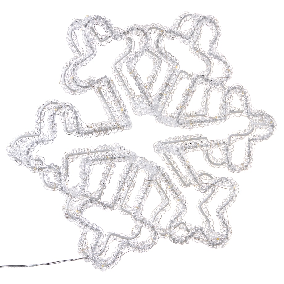 Dekoracja ogrodowa LED SILVERAN Śnieżynka 28 cm Biały