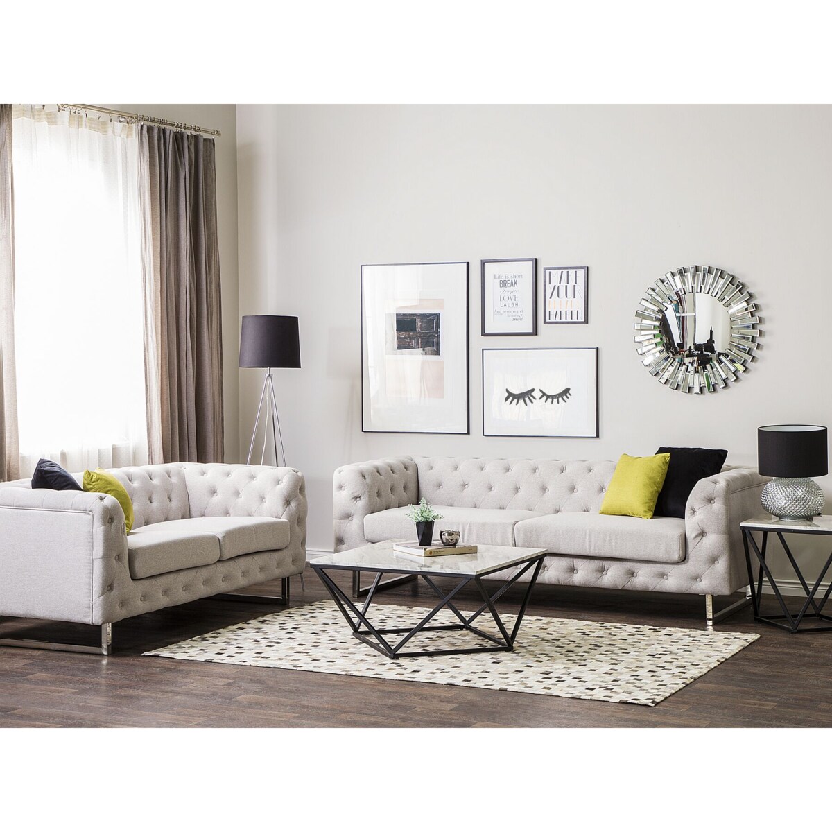 Komplet wypoczynkowy 5-osobowy beżowy VISSLAND