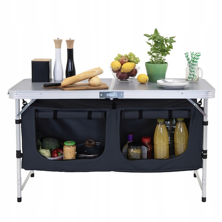 KUCHNIA TURYSTYCZNA SZAFKA stół składany ogrodowy walizka KEMPINGOWY stolik