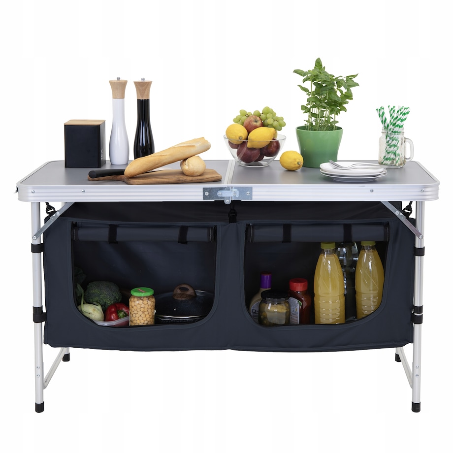 KUCHNIA TURYSTYCZNA SZAFKA stół składany ogrodowy walizka KEMPINGOWY stolik