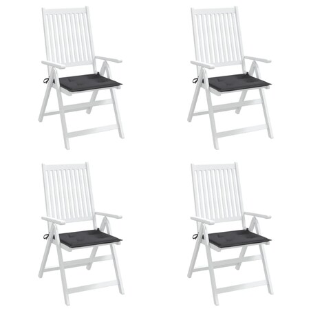 vidaXL Poduszki na krzesła ogrodowe, 4 szt., antracytowe, 40x40x3 cm