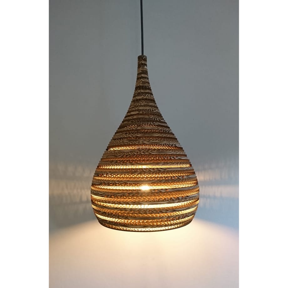 Stożkowa ekologiczna lampa wisząca z tektury - CONE S30