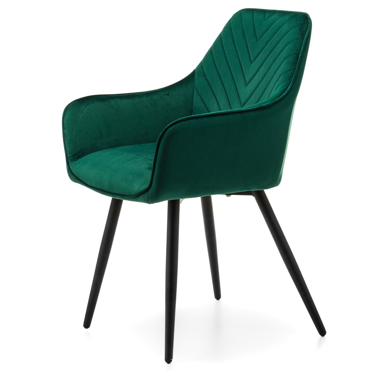 Krzesło tapicerowane welurowe do salonu jadalni VASTO zielone, NEWHOME