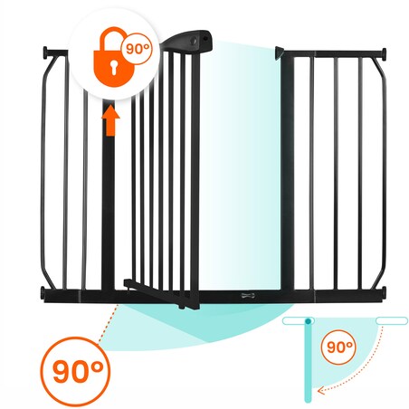 Barierka zabezpieczająca ochronna Nukido na schody i drzwi 75-115cm czarna 718300