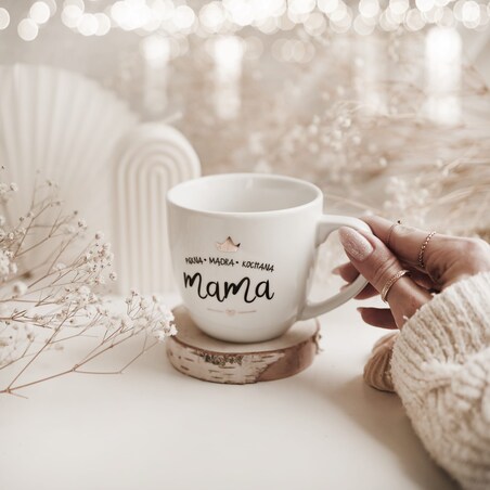 Kubek 300 ml - Piękna, mądra, kochana Mama ZŁOTA KORONA