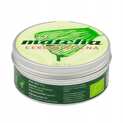 Matcha ceremonialna UJICHA Japońska 50g PREMIUM sproszkowana zielona herbata idealna na prezent upominek dla kobiety faceta