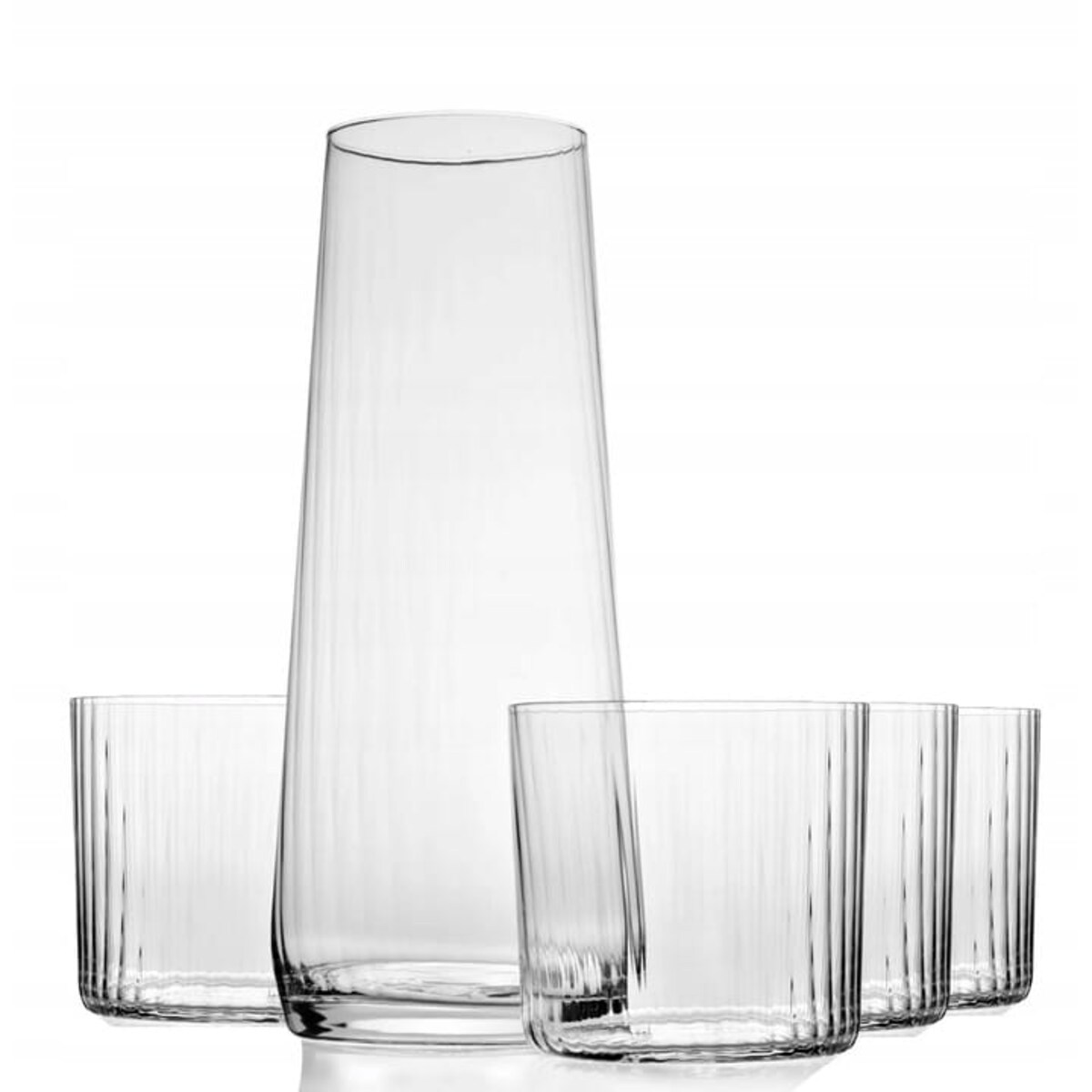 Komplet Krosno Avant-Garde Lumi Karafka Szklanki Ryflowane Zestaw 5 Części