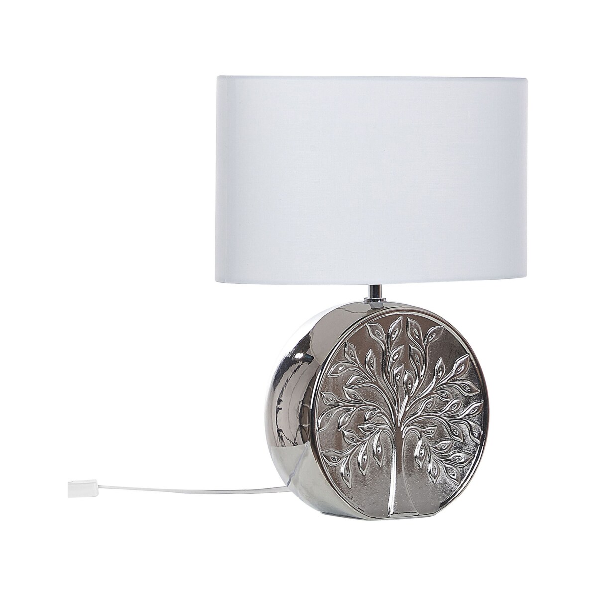 Lampka nocna ceramiczna srebrna KHERLEN