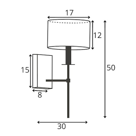 Kinkiet lampa ścienna lampa na ścianę z abażurem walec LOON