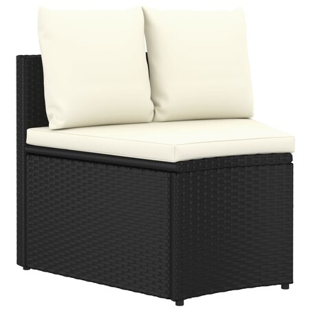 vidaXL 9-częściowa sofa ogrodowa z poduszkami, rattan PE, czarna