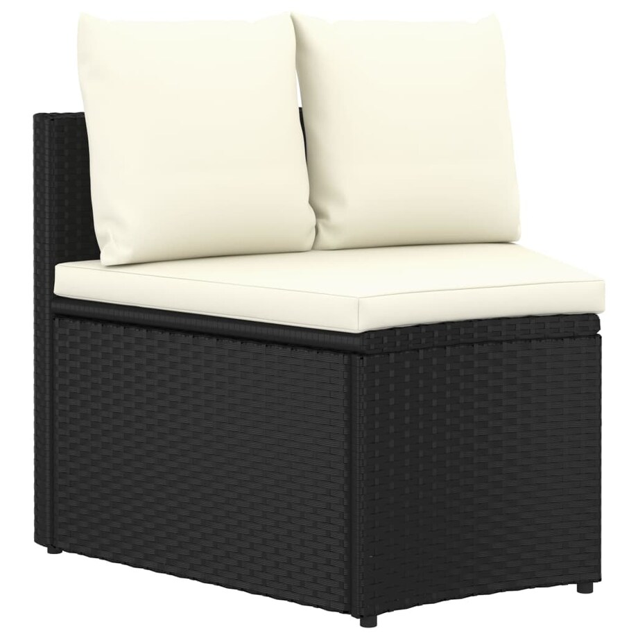 vidaXL 9-częściowa sofa ogrodowa z poduszkami, rattan PE, czarna