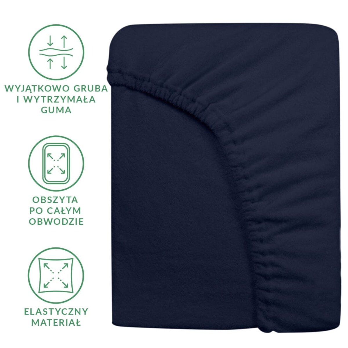 Prześcieradło frotte z gumką 200x220 kolor ciemny granat
