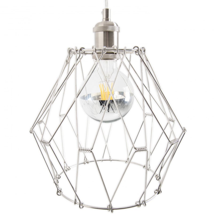 Regulowana LAMPA wisząca 6115359 Nave druciana OPRAWA metalowy ZWIS klatka chrom