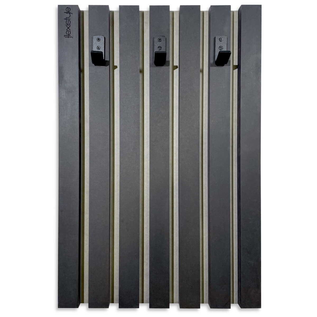 Wieszak ścienny na ubrania Lamele 40cm czarny