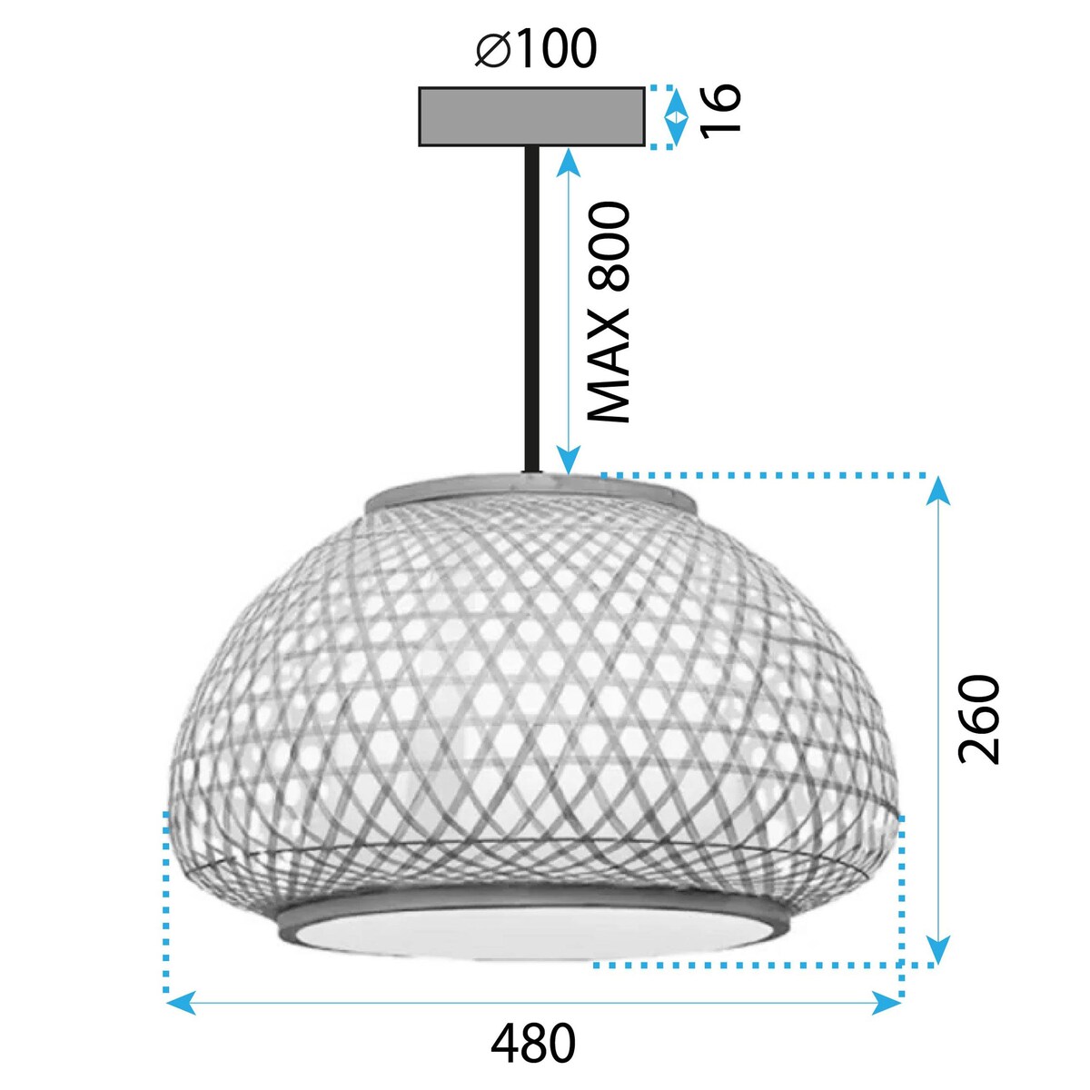 Lampa wisząca pleciona naturalna Boho APP1649-1CP