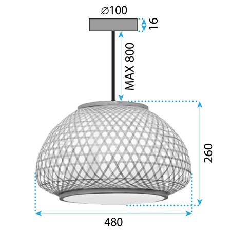 Lampa wisząca pleciona naturalna Boho APP1649-1CP