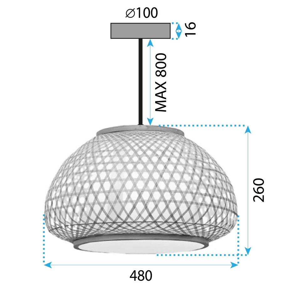 Lampa wisząca pleciona naturalna Boho APP1649-1CP