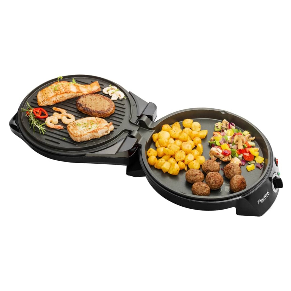 Bestron Opiekacz do pizzy/grill stołowy APZ400Z, 1800 W, czarny