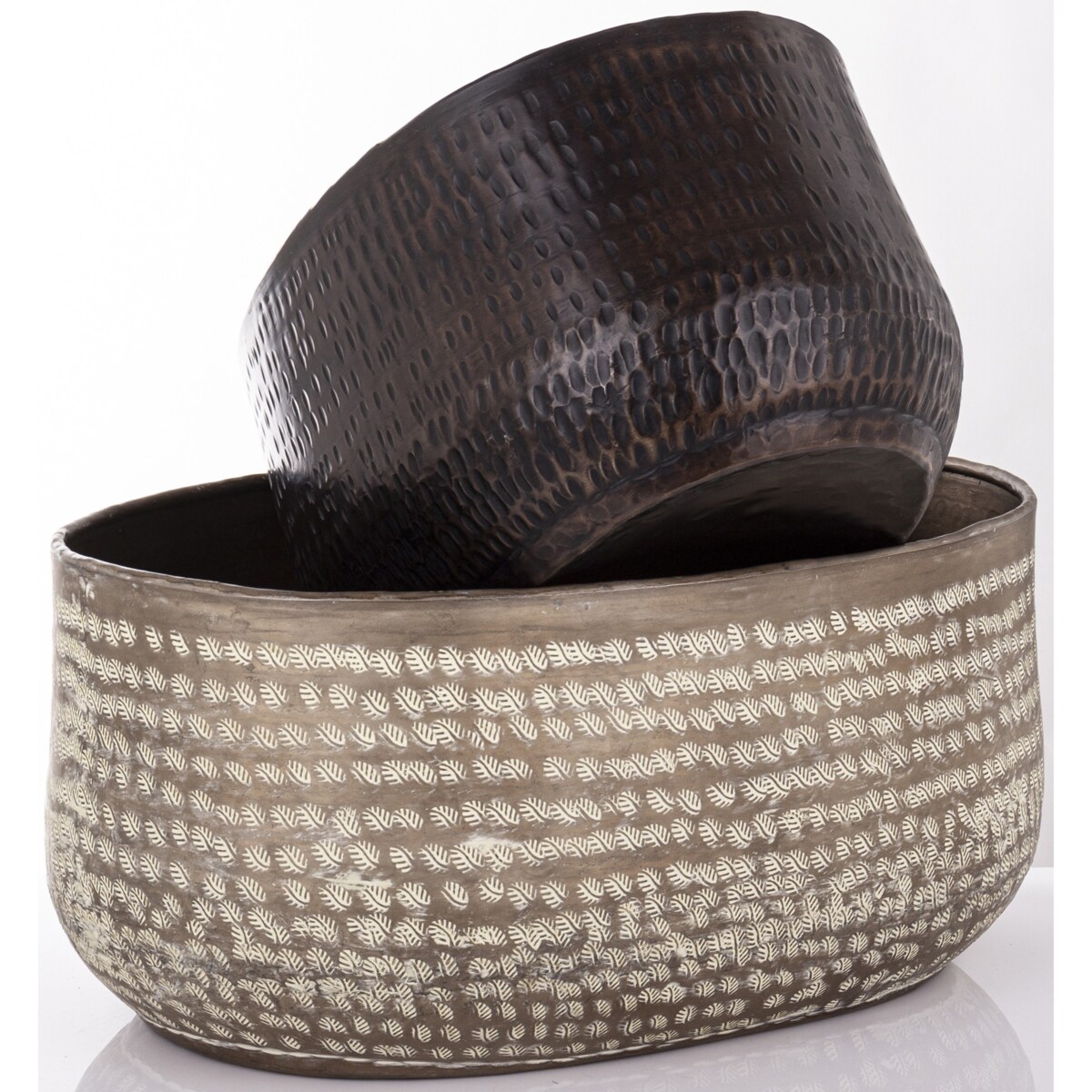 Osłonka metalowa 2 szt. 21x45x31 cm MERI złota i brązowa