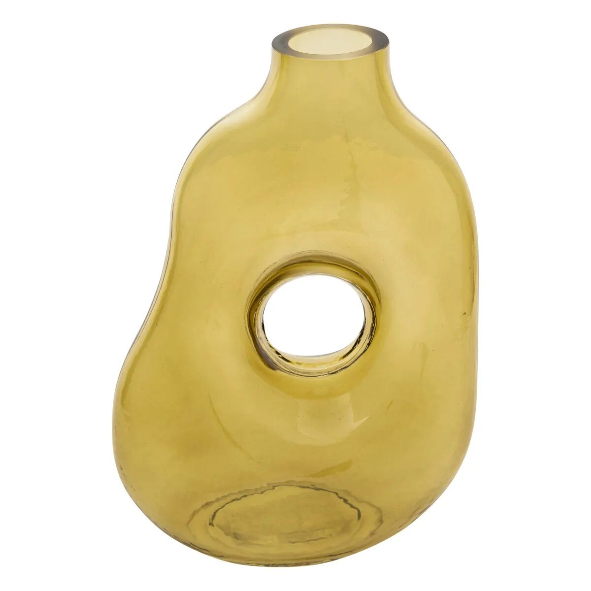 Wazon szklany zielono-żółty Kaki 25 cm