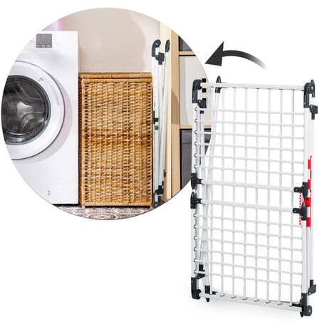 Suszarka na pranie do ubrań bielizny stojąca rozkładana teleskopowa 27m Massido Lydia biała