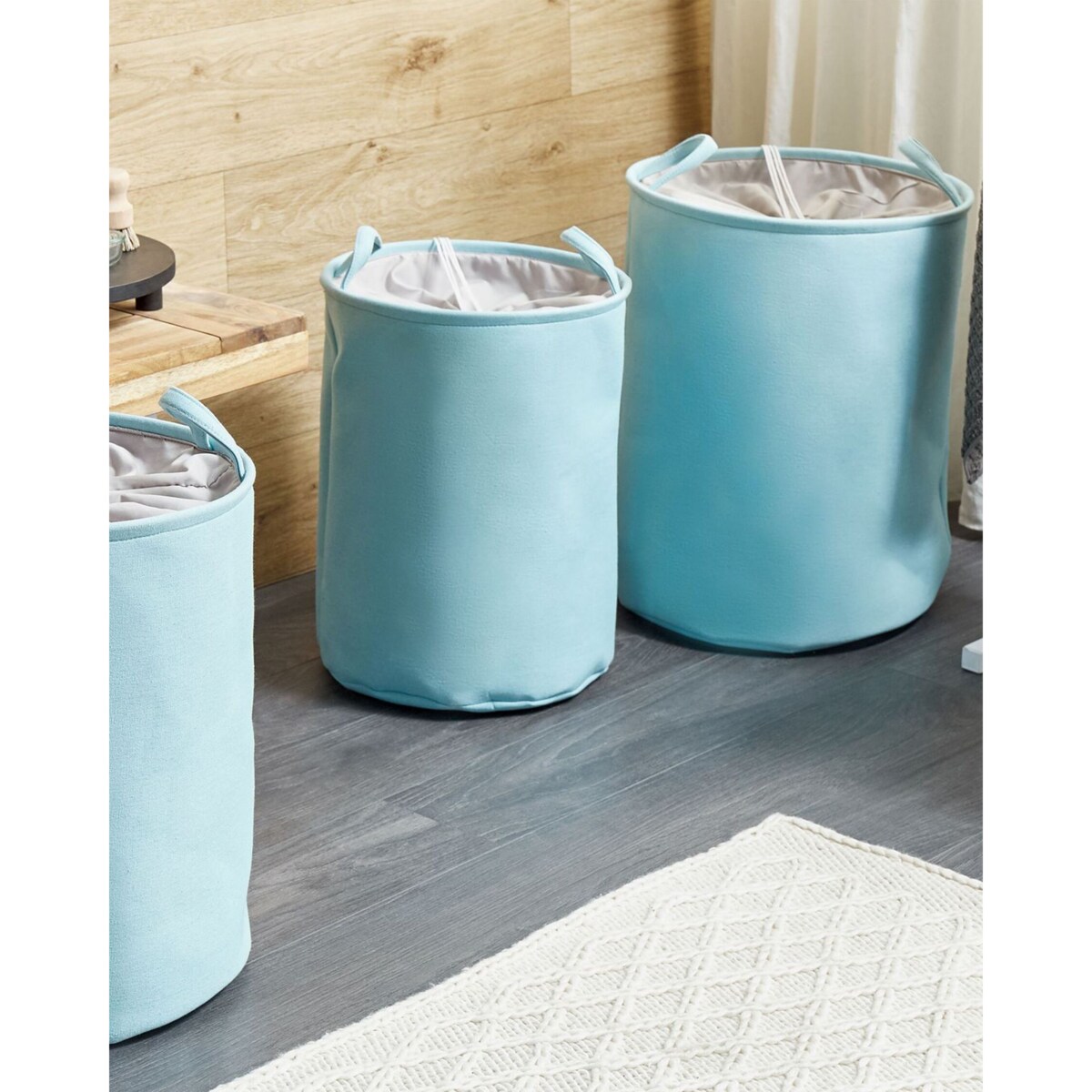 Zestaw 3 koszy tekstylnych niebieski ARCHA