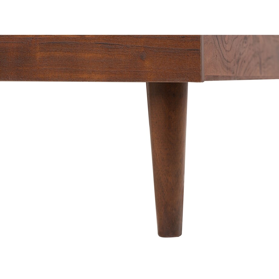 Łóżko LED 180 x 200 cm ciemne drewno MIALET