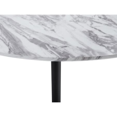 Stół do jadalni okrągły ⌀ 110 cm efekt marmuru z czarnym MOSBY