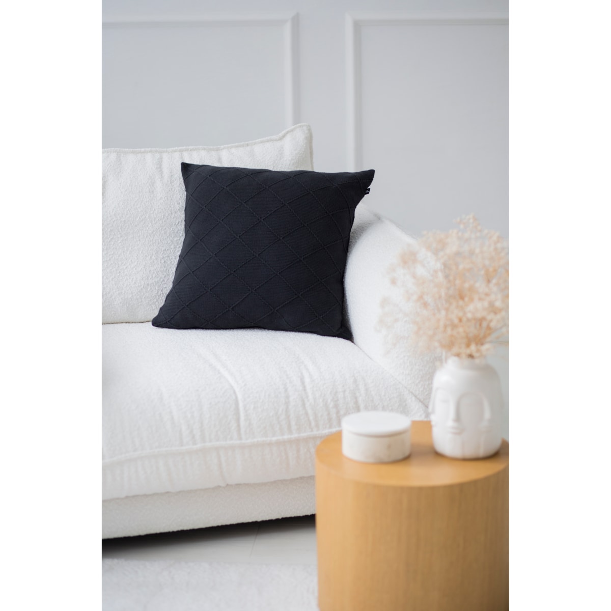 Poszewka romby kwadratowa grafitowa, , La Manta