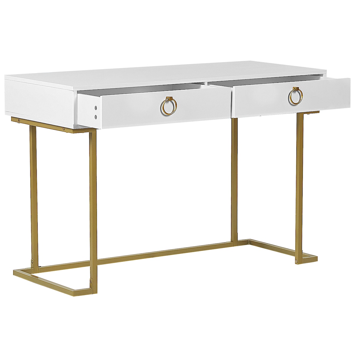 Konsola WESTPORT Biały/ złoty 115 cm 50 cm z szufladami