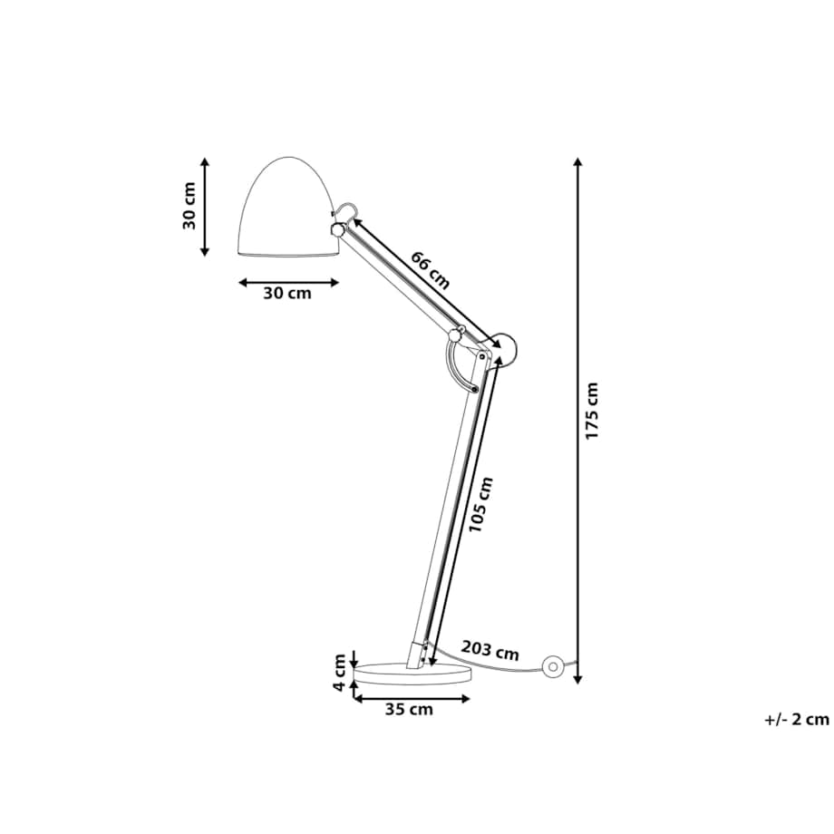 Lampa podłogowa regulowana drewniana biała HETTON