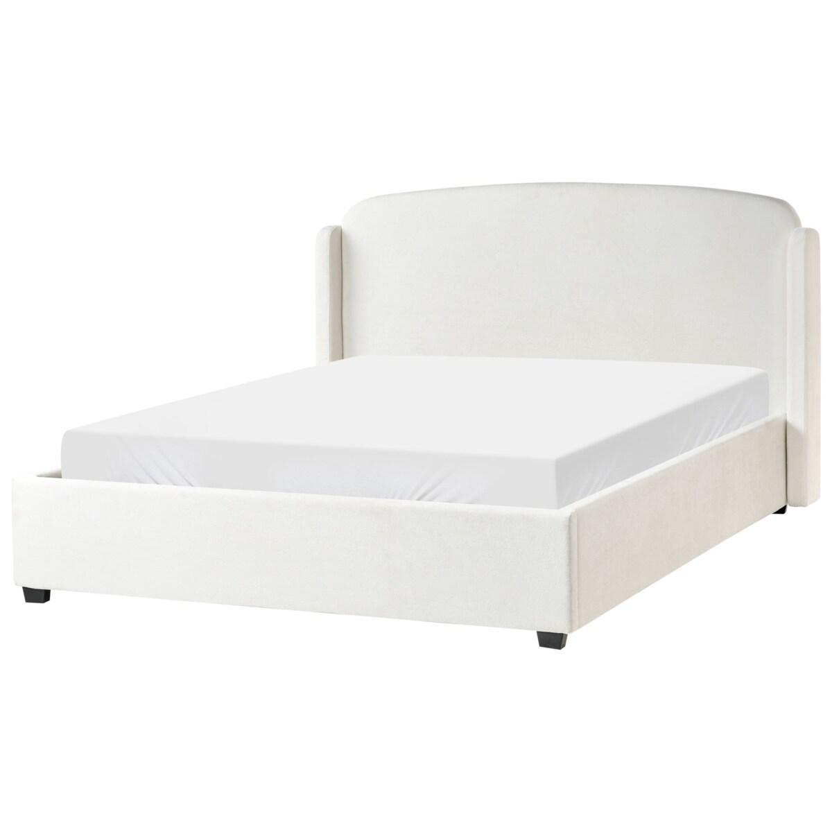 Łóżko z pojemnikiem BERNAY 160 x 200 cm Złamana biel