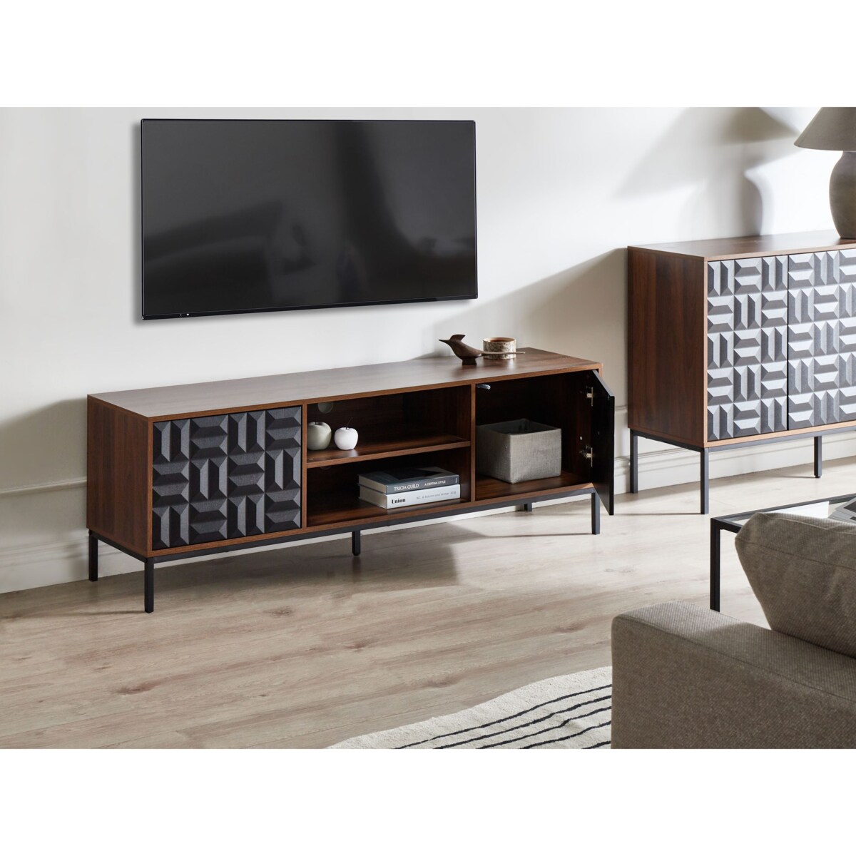 Szafka RTV CARAQUET Ciemnobrązowy