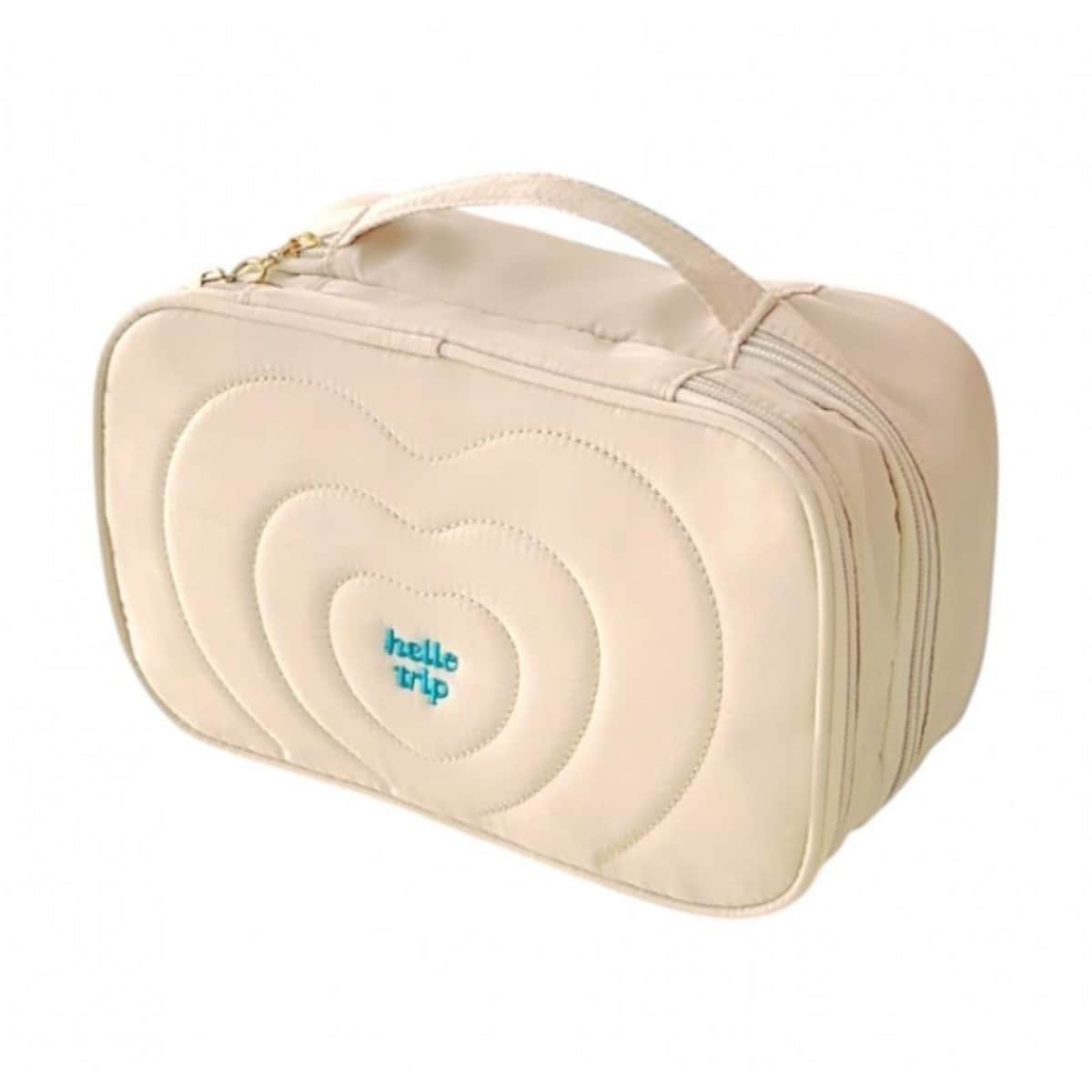 Kosmetyczka damska pikowana kuferek z rączką 24 x 9 x 15 cm KS132K