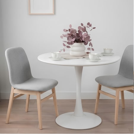 Stół okrągły do salonu jadalni 80 cm biały nowoczesny minimalistyczny