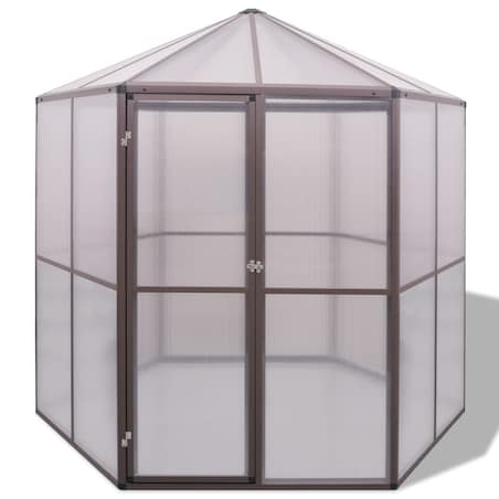 vidaXL Szklarnia, aluminium, 240 x 211 x 232 cm