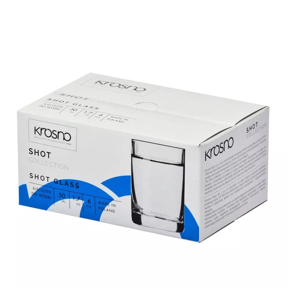 Kieliszki do Wódki Nalewki Shotów Shot Krosno 6 szt 50 ml Klasyczne Zestaw