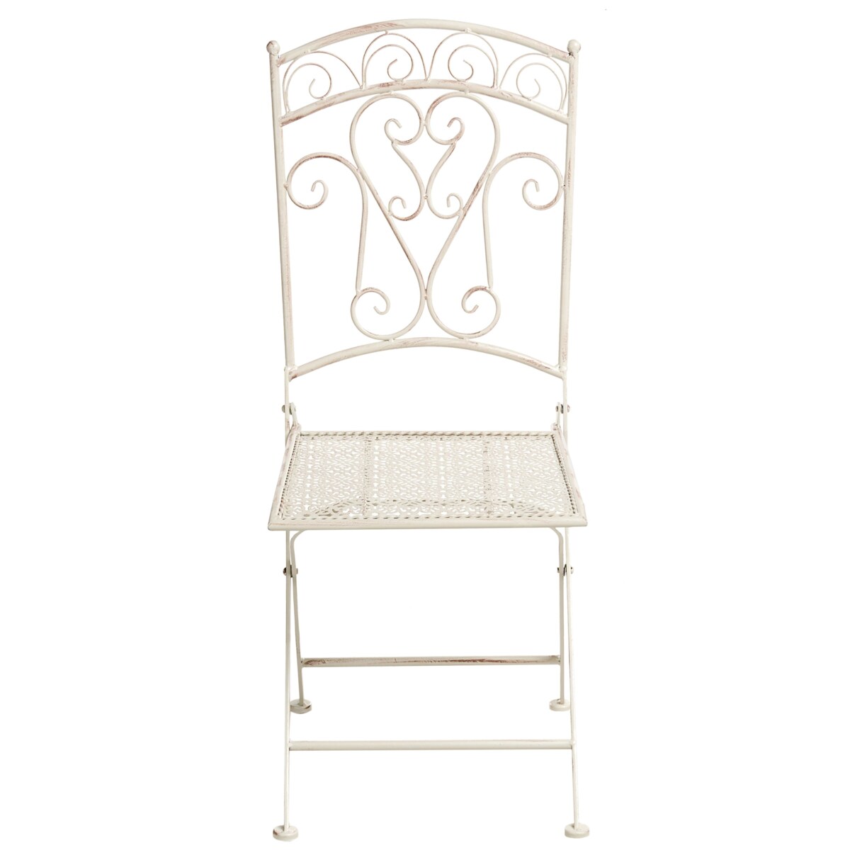 Zestaw 2 krzeseł ogrodowych JUINA Składane Metal Jasnobeżowy