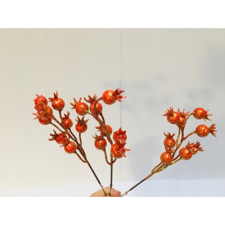 BROKATOWY DODATEK pik do stroika kompozycji święta jarzębina dzika róża 3x