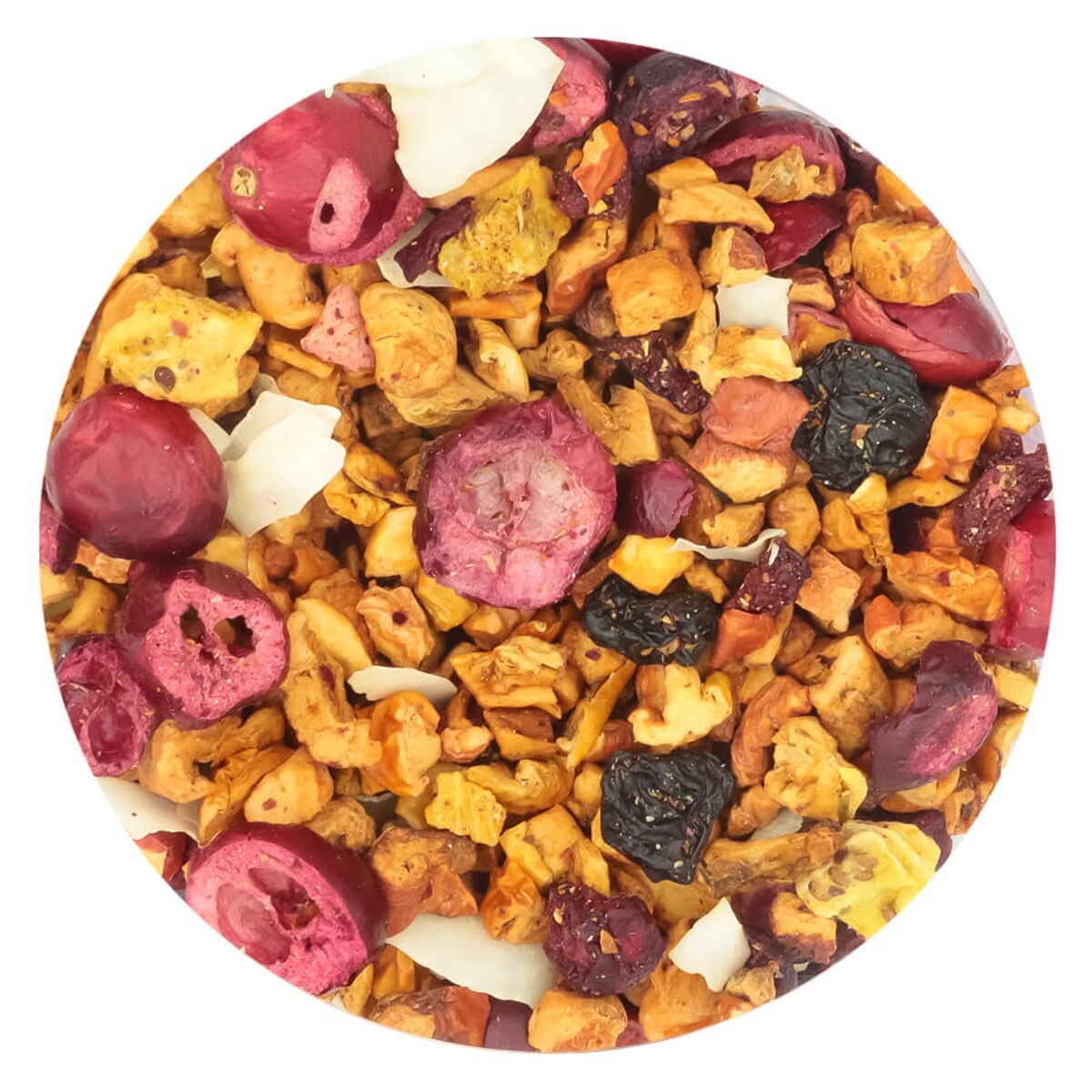 Herbata owocowa sypana CHERRY SMILE o smaku tropikalnym z wiśnią i jabłkiem - herbata liściasta sypana mieszanka napar susz - gotowa na prezent upominek