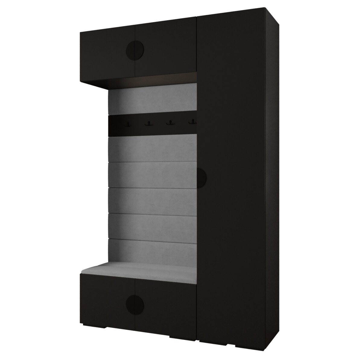 Garderoba do przedpokoju INOVA 4 Z19 czarny+czarny+manila16